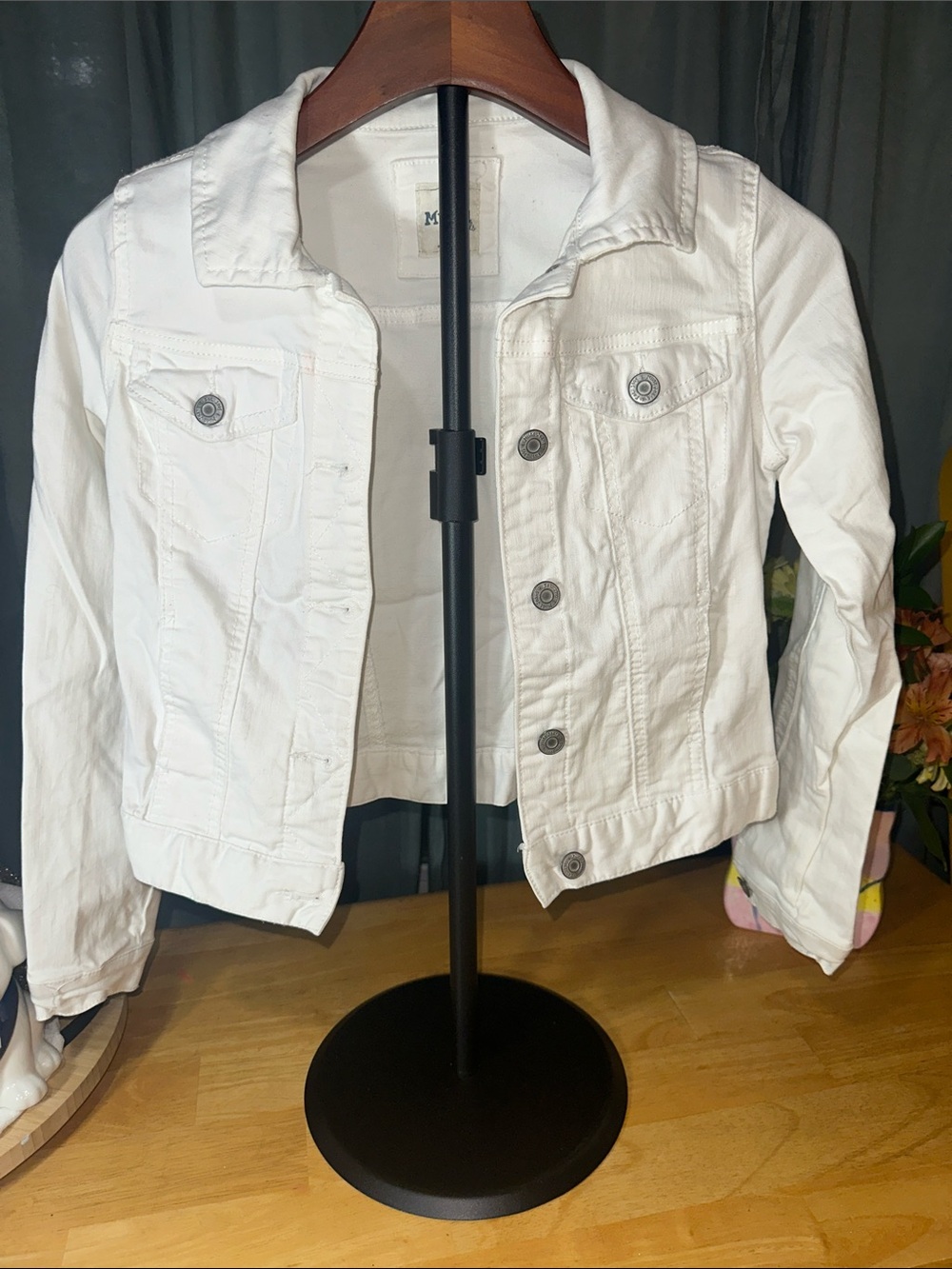 Mudd White Girls' Denim Jacket - Button-Front Trucker B203